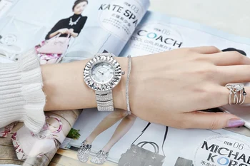 2016 luxury bling Austrian crystal wristwatch women dress rhinestone watches fashion casual quartz watch Davena 60892 clock