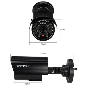 ZOSI CCTV Camera 4pcsx800TVL HD 1/3