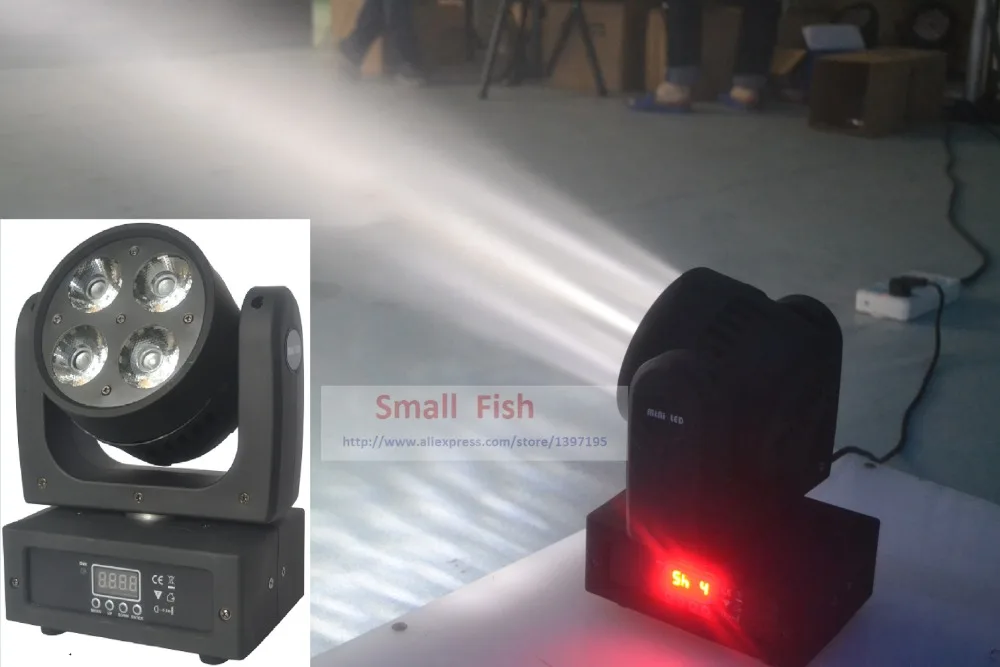 LED Moving Head Wash Light 4x20W RGBW Quad Color 80W DMX Stage Beam Spot Effect Lights with advanced 9/15 channels