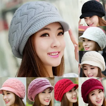 8 colors Womens Ladies Winter Warm Knit Crochet Slouch Baggy Beanie Hat Cap for women elegant