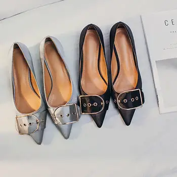 2017 New fashion handmade brand shoes black silk thick heel pointed toe women pumps slip on sweet elegant sexy women causal shoe