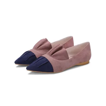 2017 Fashion Women Brand Shoes Mixed Colors Ballet Flats Pointed Toe Superstar Loafers Elegant Kid Suede Women Casual Shoes 02