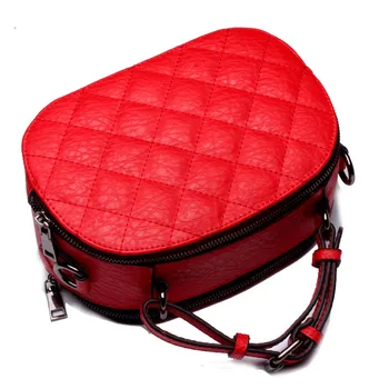 2016 Luxury Handbags Women Bags Designer Genuine Leather Small Bag Fashion Diamond Lattice Shoulder Bag Female Red Color Bolsa