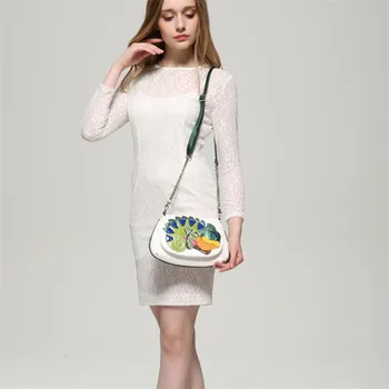 2016 NEW brand Patchwork Chameleon Women chain Shoulder Bag PU Handmade Animal print Messenger Bag women bag