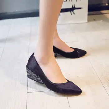 Krazing Pot New fashion brand shoes mixed color high heel slip on women pumps pointed toe horsehair luxury party causal shoe 17