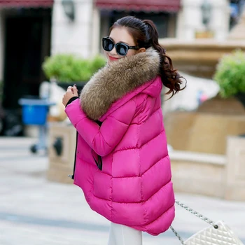 New Fashion Winter Women Padded Jacket Female Slim Long Down Cotton Wadded Coat Women Hoodies Parkas Plus Size Down & Parkas