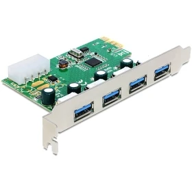 50pcs / lots VIA chip USB 3.0 4 ports PCI-E Express Controller Card 5Gbps with bracket , By DHL