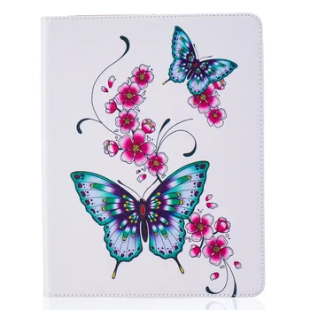 For Apple iPad Mini 4 Flip PU Leather Case Butterfly Painting Tablet Smart Slim Cover with Wallet Card Bag 10 Patterns