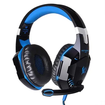 EACH G2000 Stereo Surrounded Over-Ear 2.2m Wired Gaming Headset Earphone with Light & Mic for Computer PC Game