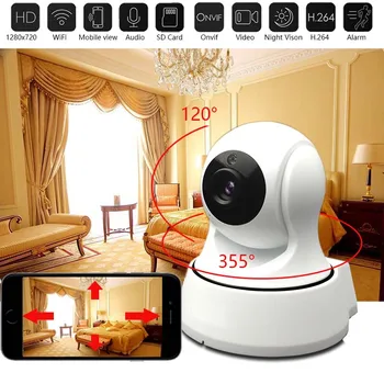 ZK35 Indoor Home Security Wireless IP Camera P2P 720P 1.0Mp ONVIF IR Night Vision Surveillance Wifi CCTV Camera for Baby Monitor
