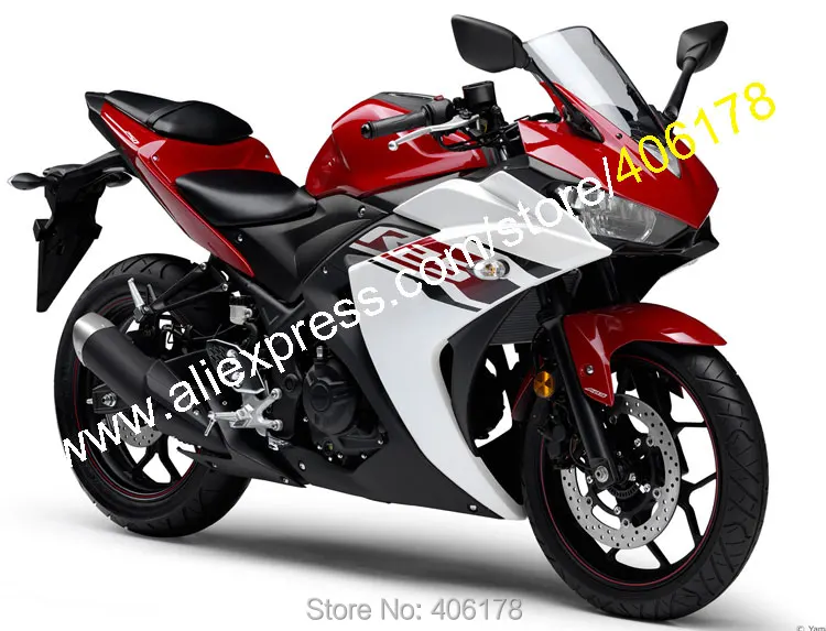 Body Kit For Yamaha R25 R 25 15 16 R3 R 3 2016 Red White Black Bodyworks Motorbike Fairing (Injection molding)