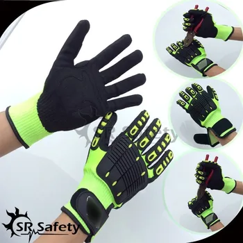 SRSafety 1 Pair Anti Vibration Working Gloves Vibration and Shock Gloves Anti Impact Mechanics WorkGloves,Cut Level 5