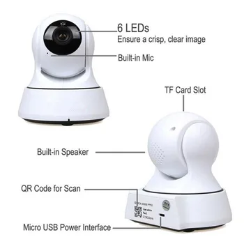 720P HD Wi-Fi IP Camera Onvif Pan/Tilt Security Cameras Baby Monitor suport Two-way Audio Night Vision Smartphone Remote Access