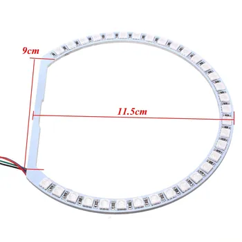 2x146mm+2x131mm RGB LED Angel Eyes Halo Ring Headlight 12V SMD 5050 36LED With Remote Controller For BMW E46 3 5 7 Series