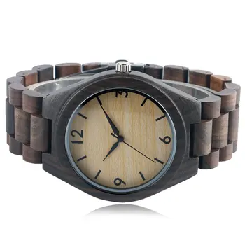 2017 Hand-made Wood Men's Quartz Wristwatch Fashion Full Wooden Wristwatch with Wood Watchband foR Gift