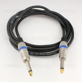5pcs- 100pcs TS 6.5 6.35 Audio Guitar Mono Connecting Cable Instrument Noise Reduction Play Wire Black