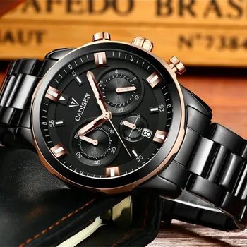 CADISEN Brand Men Watch Casual Sport Watches Men multifunction Business Quartz Wristwatches Waterproof relojes Men's watch clock