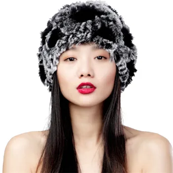 2016 Newest Women's Fashion Real Knitted Rex Rabbit Fur Hats Lady Winter Warm Charm Beanies Caps Female Headgear Touca Gorro