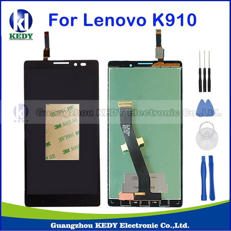 Black For Lenovo Vibe Z K910 New Original LCD Display Touch Screen with Digitizer Assembly Replacement Part+Tools