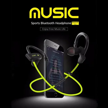 New Sports Wireless Bluetooth Earphone Stereo Earbuds Headset Bass Earphones with Mic In-Ear for iPhone 6 Samsung Phone