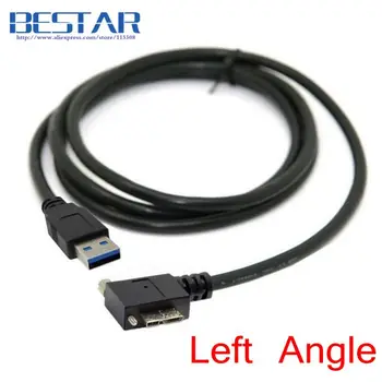1.2m 4FT 90 Degree Left Right Angled Micro USB 3.0 With Lock Screw Mount Cable for Industrial Camera Micro-USB3.0 Angle Cables