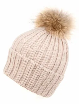 Winter Womens Beanies Fur Hats With 15cm Fur PomPoms For Women Men Hip Hop Skullies Cap winter Fur Hats