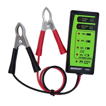 Auto car Battery Tester GK503 Mini 12V Automotive/Car Battery Charger/Alternator/Cranking Check with 6LED Display Easy to Use