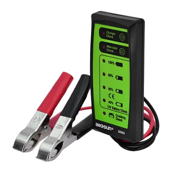 Auto car Battery Tester GK503 Mini 12V Automotive/Car Battery Charger/Alternator/Cranking Check with 6LED Display Easy to Use