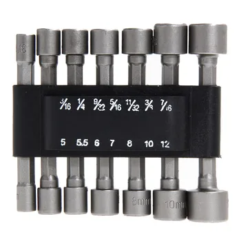 14pcs Hex Power Tools Socket Bits Drill Hex Socket Sleeve Nozzles Magnetic Nut Driver Set Drill Bit Adapter