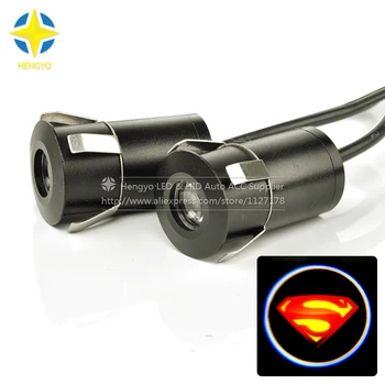 2x7W 12v LED Car Laser Projector Logo Ghost Shadow light Car Door Step Courtesy Welcome Light case For SUPERMAN .