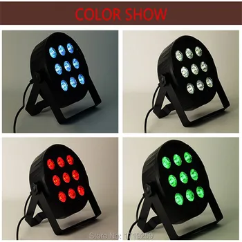 8pieces/lot Wireless remote control LED SlimPar 9x12W RGBW 4IN1 LED DJ Wash Light Stage Uplighting No Noise