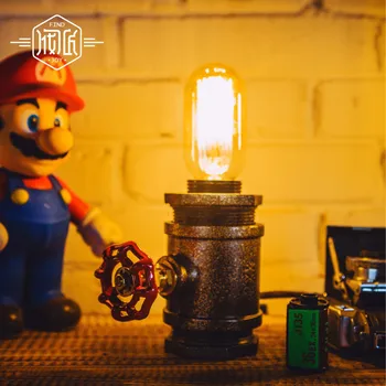 Vintage Pipe Night Light Loft Water Pipe Industrial Lamp Edison Bulb E27 American Style For Wedding Birthday Party-FJ-DT2S-039E0