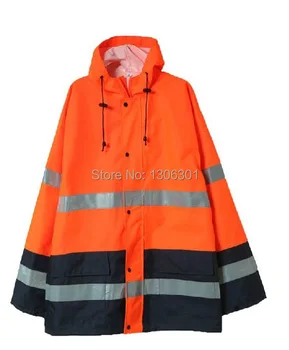 Reflective fashion red riding outdoor waterproof raincoat fluorescence overalls safety promotion special breathable rainy season