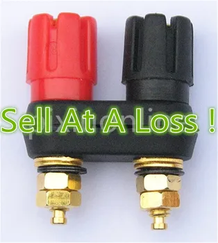 1pcs Red and Black YT1B 4mm Gold-plated Pure Copper Double Output Terminal Banana Socket Power Amplifier Speaker Sell At A Loss