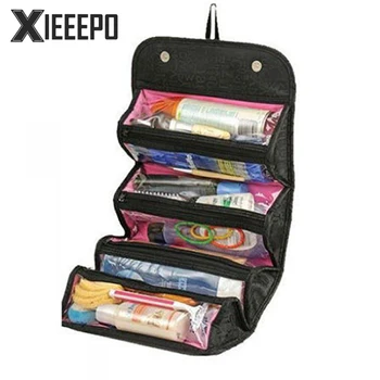 Hanging Travel Cosmetic Bag Women Zipper Makeup Case Letter Make Up Bags Necessaries Organizer Storage Pouch Toiletry Bag