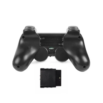 2.4G wireless game controller joystick for PS2 console playstation 2 video gaming play station for P2 Black
