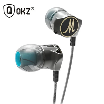 2017 In-ear Earphones QKZ DM7 Super Bass Hifi Earbuds Headset with Microphone Noise Isolation DJ Wired Earphone for Iphone Mp3