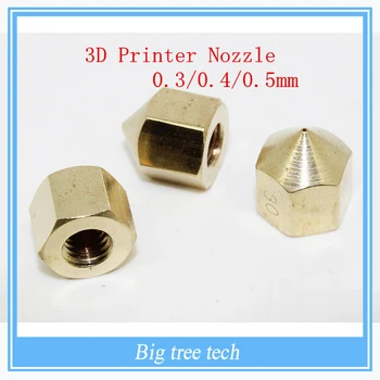 10pcs/lot 3D Printer Nozzle Makergear Prusa Head J-head Extrusion Nozzle Copper 3D Nozzle/Extruder 0.3/0.4/0.5MM