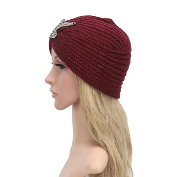 2017KLV Fashion Women Winter Warm Knit Crochet Ski Hat Braided Turban Headdress Cap design Knitting Wool Hat Gorros 17May 19