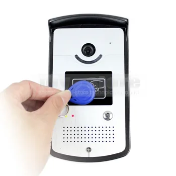 DIYSECUR Video Door Phone Video Intercom Doorbell Camera Monitor Electric Strike Lock RFID Keyfobs 1v3