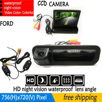 Auto Wireless CCD HD Car rear view parking backup camera + 4.3