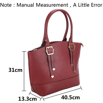 SUSEN Women 2Sets PU Leather Diamond Lattice large Capacity Tote Bag Handbag Soft Solid Zipper Wristlets Clutches Y