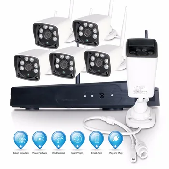 6pcs 720P HD Wireless Video Outdoor Indoor Smart Home Security Camera Weatherproof Bullet 8CH CCTV NVR System Night Vision
