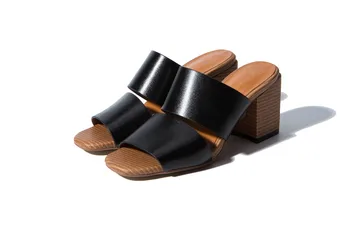 Original Intention Concise Women Sandals Sheepskin Open Toe Square Heels Sandals Black Apricot Shoes Woman Plus Size 3.5-13