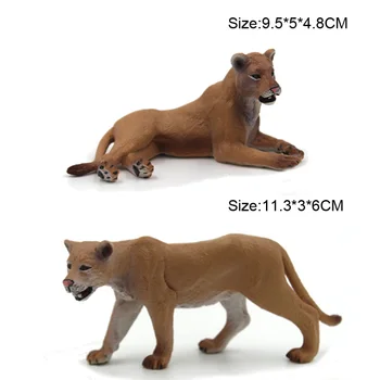 Oenux 6PCS Savage Wild Animals Lions Solid PVC Model Action Figure Toys Classic Remastered Animal Model Toy Kids Birthday Gift