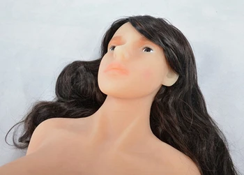 2016 New lifelike real full silicone sex doll for men with wig eyes color can be black or blue sex shop online NSM-028E