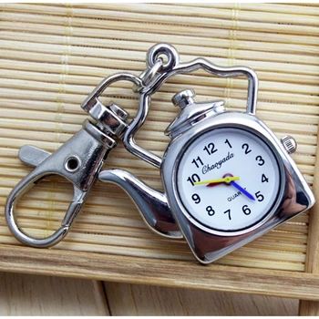 Brand New Fashion Retro teapot Pocket Pendant Key Ring Chain Quartz Dress Watch + Gift Bag Old man pocket watch