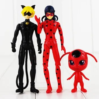 6pcs/lot 8-15cm Miraculous: Tales of Ladybug & Cat Noir Adrien Marinette Plagg Tikki PVC Figure Toy