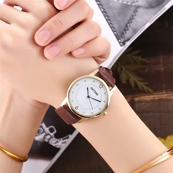 2017 Hot Selling OKTIME Brand Fashion Lovely Simple Watch Casual Women Leather Strap Quartz Watches Relogio Feminino Gift KT33