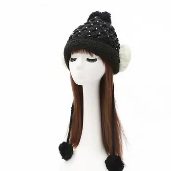 Casual Autumn Winter Wool Beanies Solid Thick Bonnet Knitted Skullies Ladie Women Warm Ski Hat Soft Breathable Cap Cotton Gorras